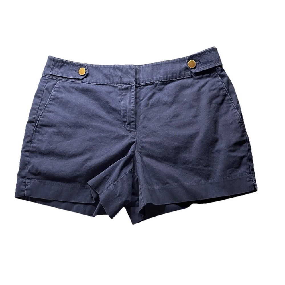 LOFT Outlet Women's Navy Blue 4 Inch Sailor Shorts Brass Gold Buttons Size 8